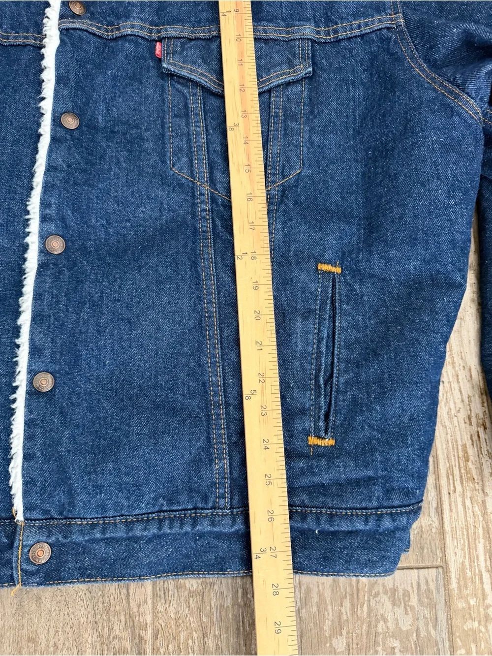 Men's Levi Vintage 80’s Sherpa-Lined Heavy Denim Jacket - Blue Snap  Like New